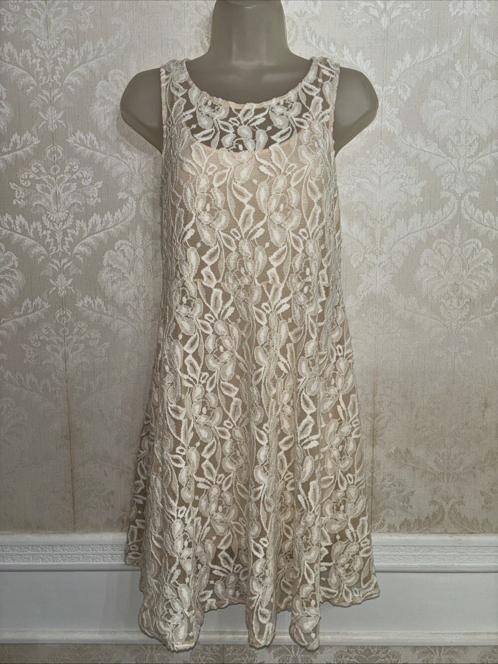Free People Lace Sleeveless Pullover Dress Size S